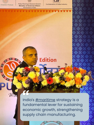 TEFIndia's tweet photo. At #Purvodaya2025, Vishal D. Bajpai of Tata NYK Shipping highlighted India’s maritime strategy as a key driver of economic growth, supply-chain strength and regional connectivity.
@MEAIndia @FollowCII https://t.co/e6wWrGJUra