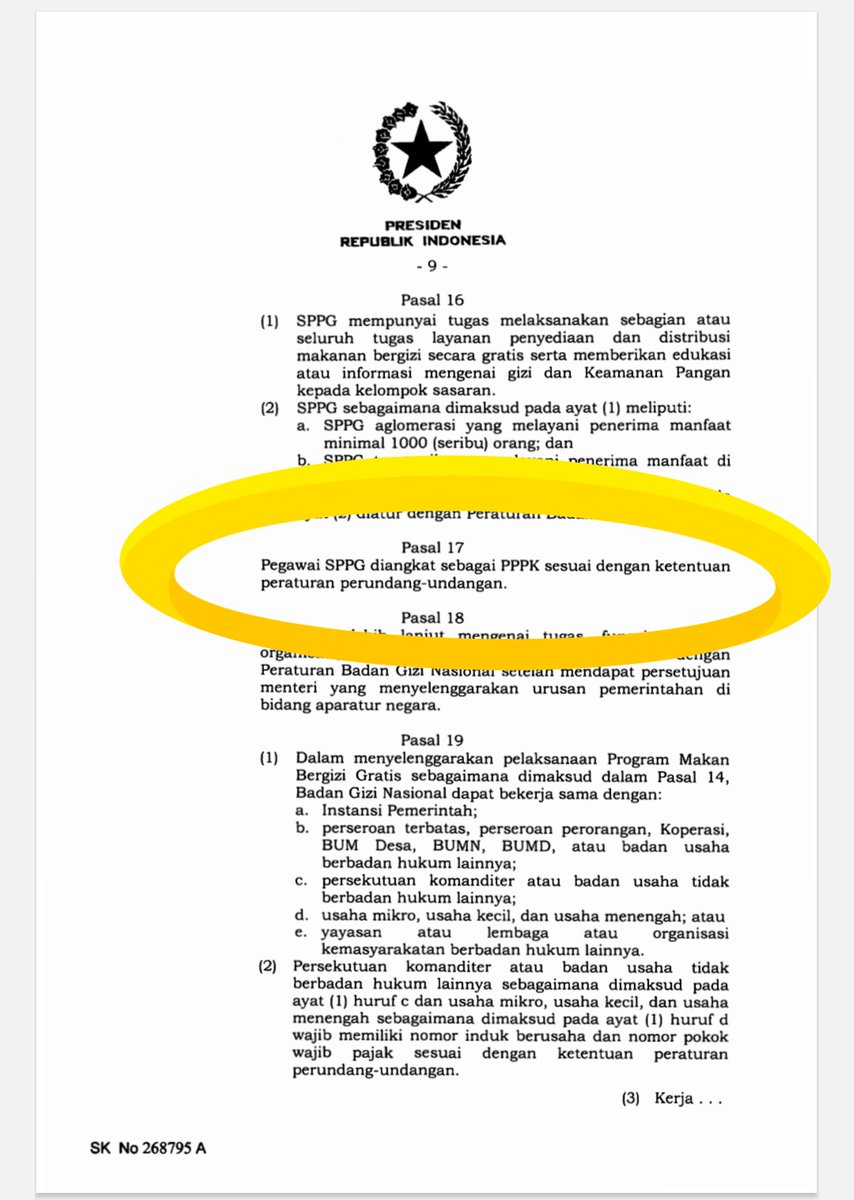 zanatul_91's tweet image. Anggaran pendidikan bisa menjamin status pegawai SPPG, tapi tidak bisa menjamin status guru.