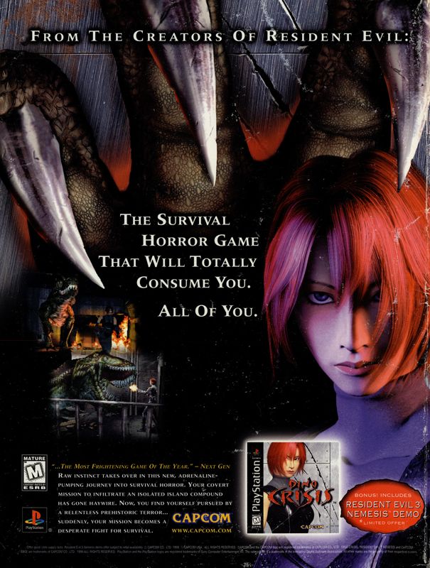 PlayStalgia's tweet image. Dino Crisis ad (1999)