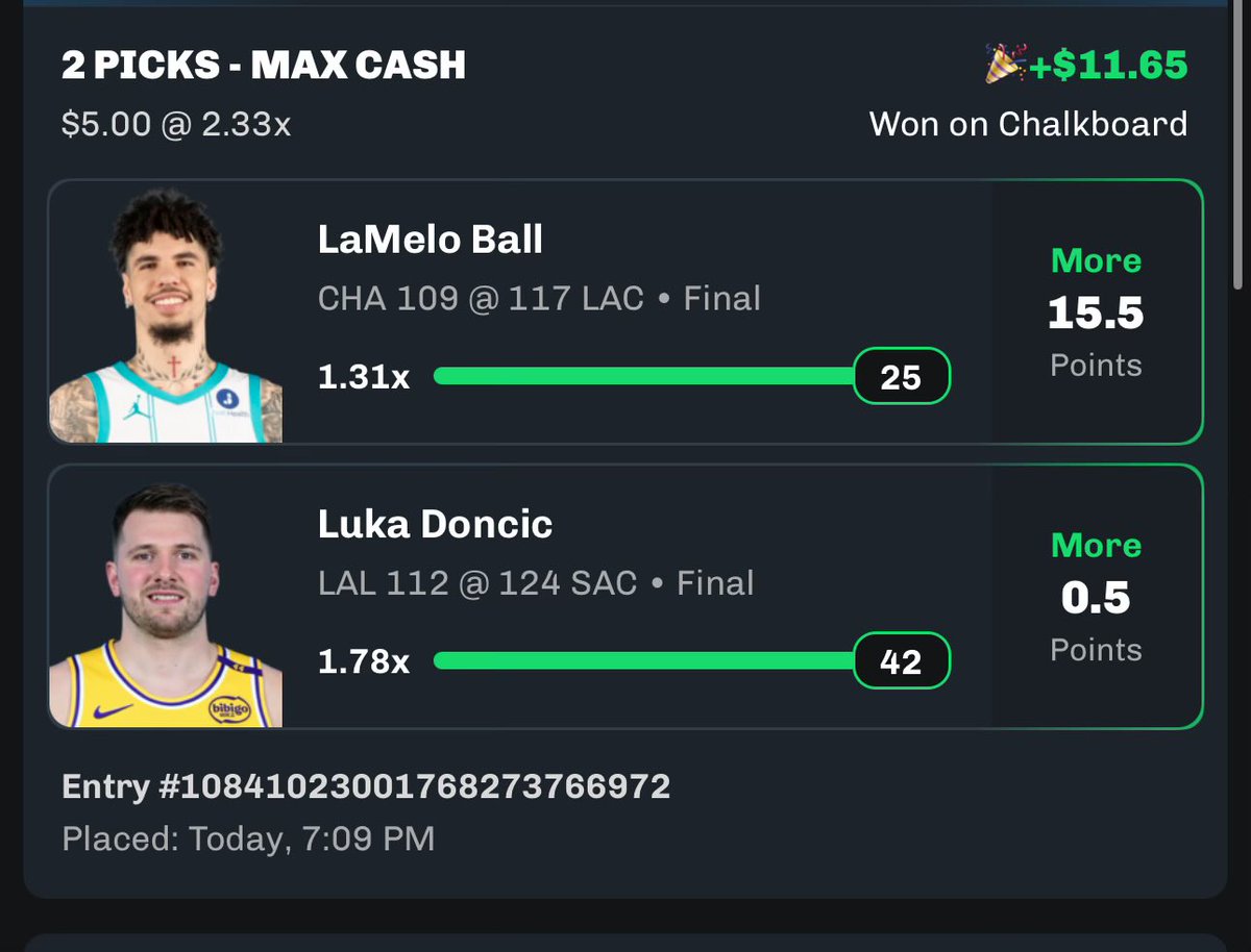 PyrePicks's tweet photo. CASH the @ChalkboardHQ free Luka slip 

#SportsBettingX #SportsBetting #Luka #LaMeloBall #Lakers https://t.co/83KLQ1j72a