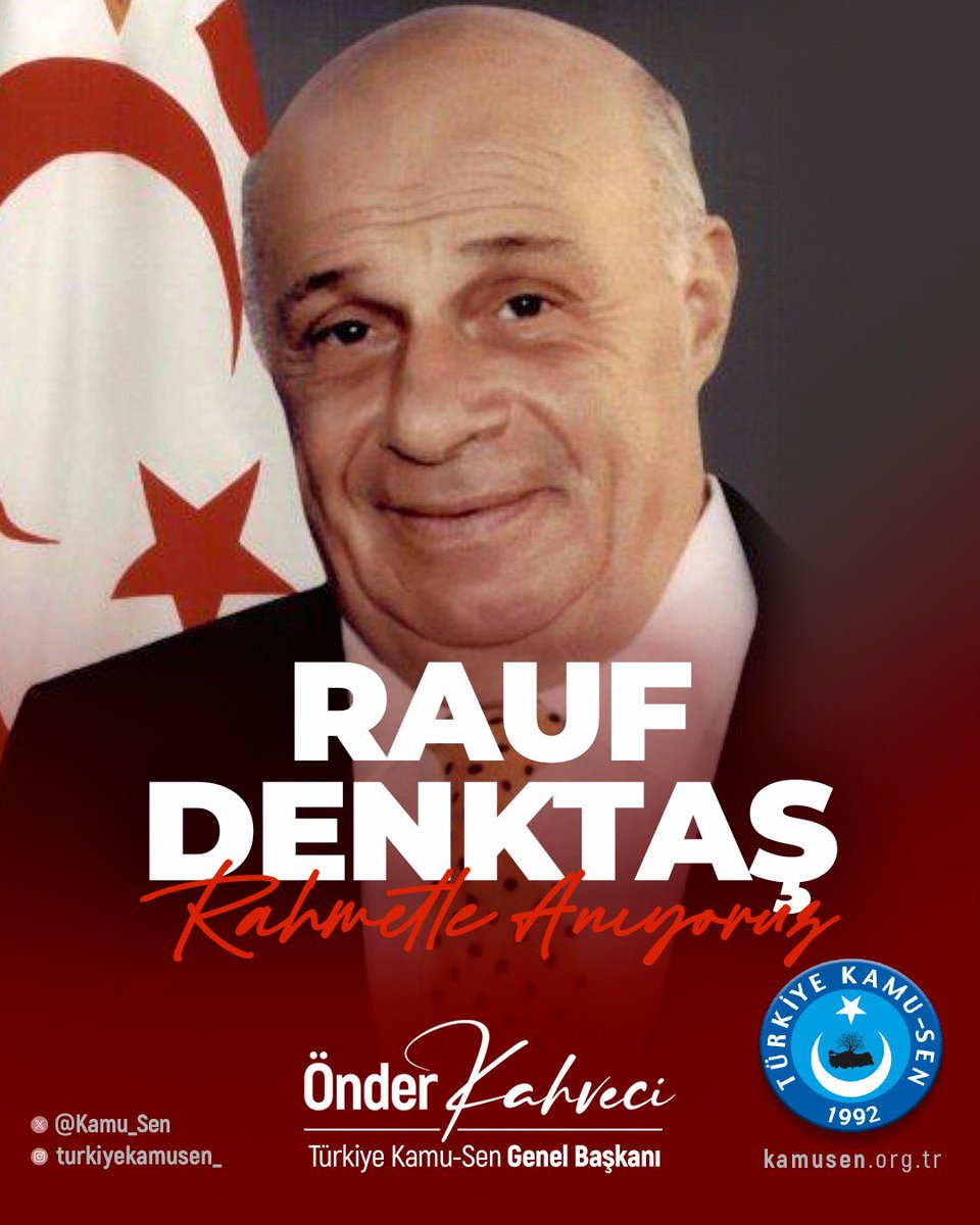 Kıbrıs davamızın yılmaz savunucusu, büyük devlet adamı ve Kuzey Kıbrıs Türk Cumhuriyeti'mizin kurucu Cumhurbaşkanı merhum Rauf Raif DENKTAŞ'ı vefatının yıldönümünde saygı ve rahmetle anıyorum. Ruhu şad, mekanı cennet olsun…