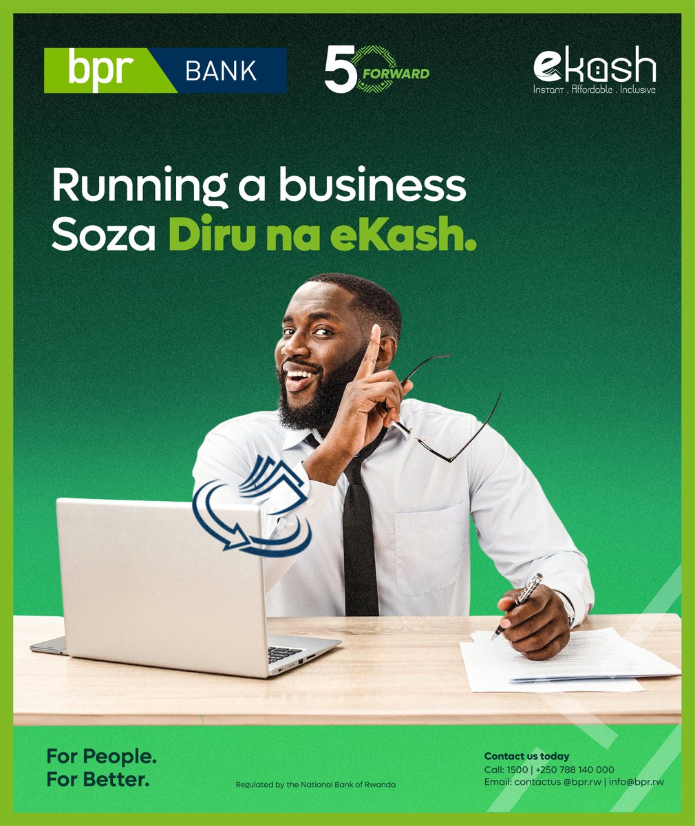 BPRbankrw's tweet photo. Business owners, this one is for you!
Collect payments, track transactions, and keep your day running smoothly with eKash.
Soza diru na eKash!
#ForPeopleForBetter
#50Forward https://t.co/lFIHudB7Qv