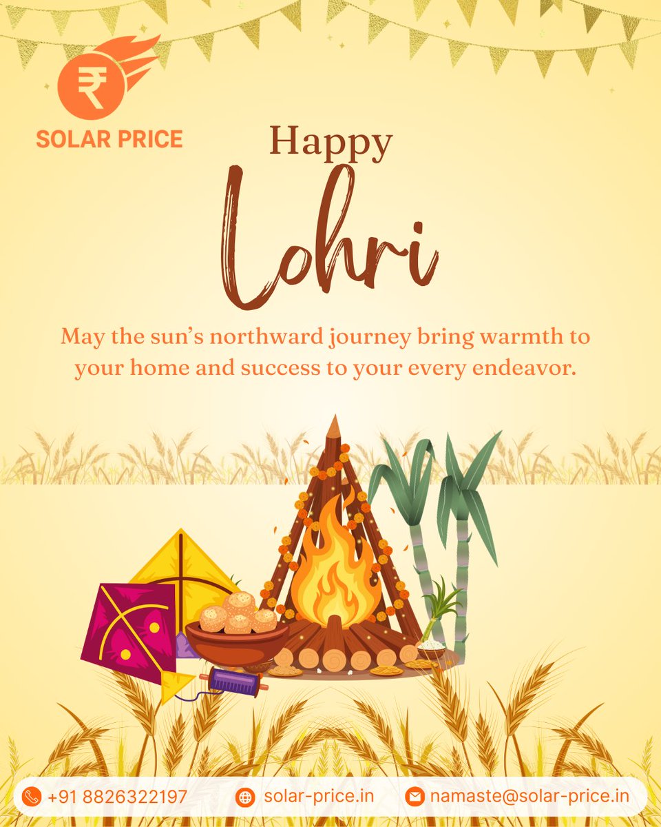 SolarPriceIndia's tweet image. On this Lohri, we celebrate togetherness, progress, and a bright future ahead. Warm wishes to all.
Happy Lohri!

#HappyLohri #NewBeginnings #SolarPrice #Prosperity #TBEA