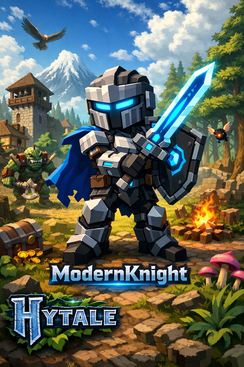 ModernKnight4's tweet image. Few hours remaining 👀🕐

Who's ready for Hytale? 

#Hytale #hytalefanart #HytalePatner