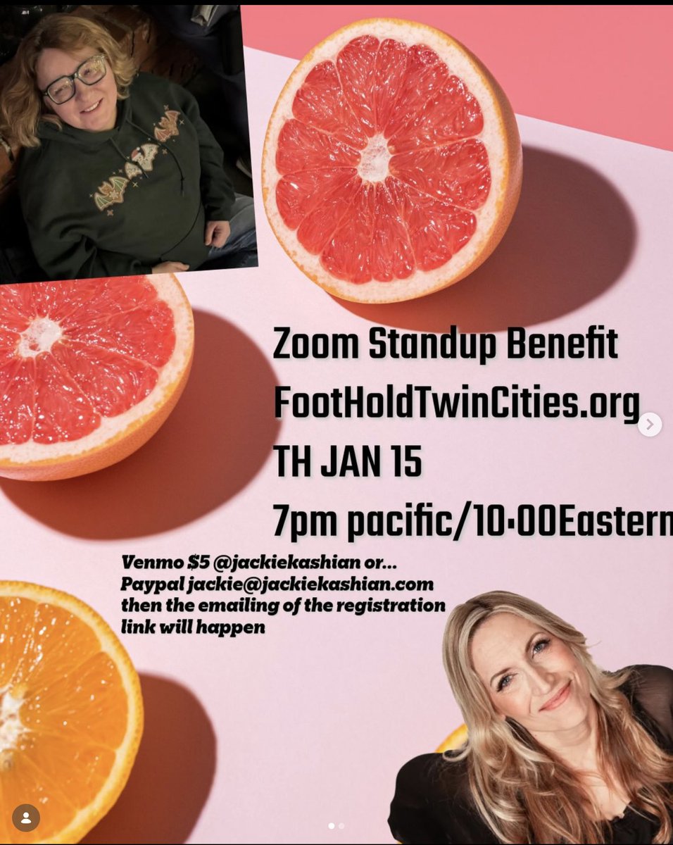 Zoom show this Thursday 7 PM Pacific to benefit Minneapolis! Me, Jackie and more!