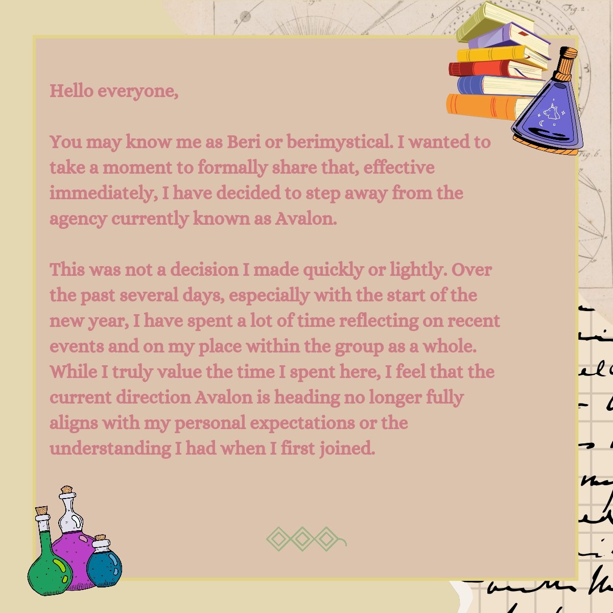 berimystical's tweet image. Hello, I’m Talent 2 that’s mentioned in this document.

Everything you see in this document is true and something I can backup. I witnessed the events first-hand within the Avalon server, alongside Vinh.

Here's my official graduation letter from Avalon.