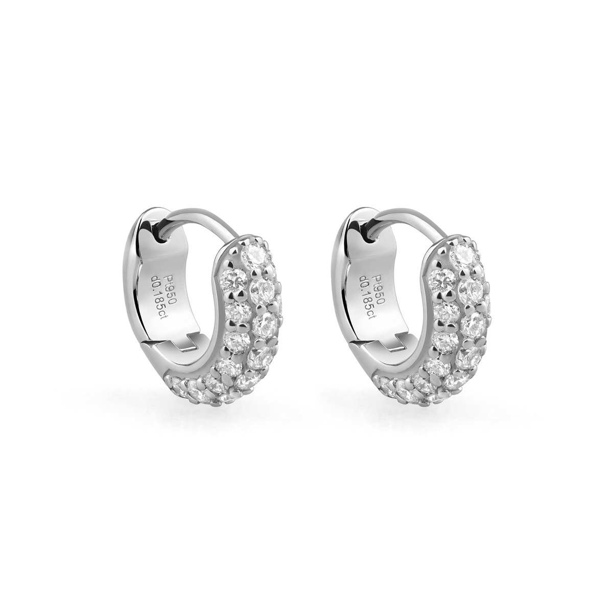 ラウンドパヴェフープピアス E171H25929-W 上品さと存在感を兼ね備えた