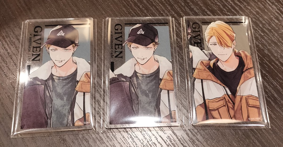 交換】ギヴン アニメイトカフェ 毛玉巾着 アクリルカード 【譲】秋彦