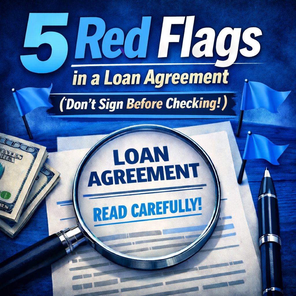BSMktServices's tweet photo. 5 Red Flags in a Loan Agreement
Before you sign, check for:

1.  Prepayment penalties.
2.  Balloon payments.
3.  Rising variable rates.
4. Forced insurance.
5. Vague late fees.

ALWAYS read the final terms document.

#PersonalFinance #LoanTips https://t.co/eOXfsicEOp