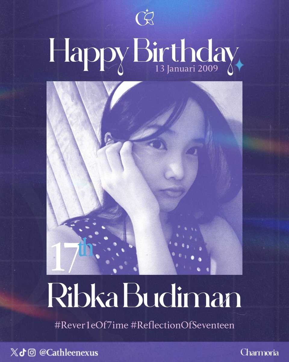 Selamat Ulang Tahun <a href="/Ribka_JKT48/">Ribka Budiman</a> 🤍

Semoga hatimu selalu sebening cermin, memantulkan kebaikan, kehangatan, dan kebahagiaan kepada siapa pun.

Teruslah berlari mengejar mimpi, karena duniamu terlalu luas untuk sekadar berdiam diri.

#Rever1eOf7ime
#ReflectionOfSeventeen