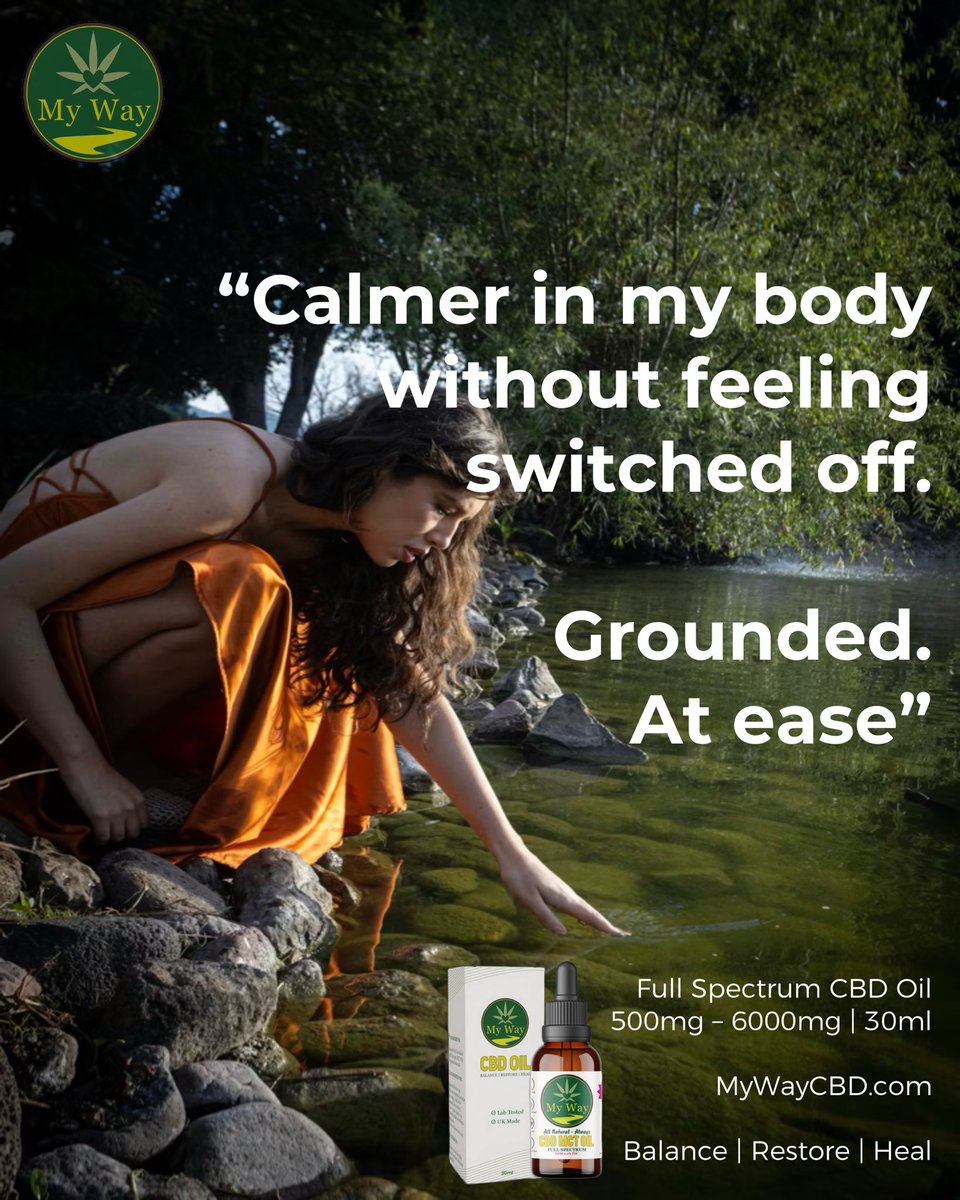 DeeManiOfficial's tweet image. Calmer in my body.
Clear in my mind.
Present, not numbed.

This is what real nervous system support feels like.
No switch-off. No suppression. Just balance.

MyWayCBD.com

#Grounded #NervousSystemHealth #CBDOil #MyWayCBD #CalmNotNumb