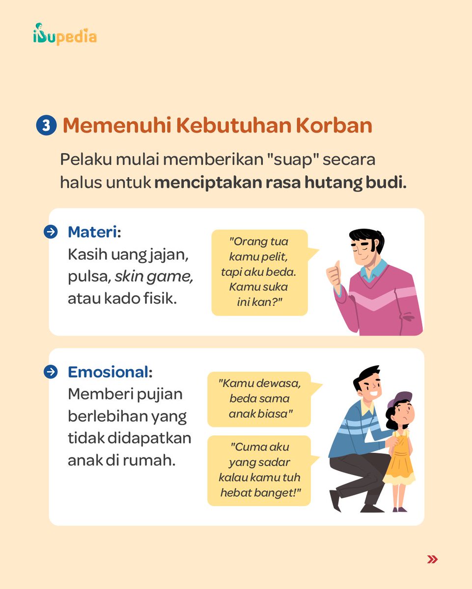 Siapa yang udah baca memoar Aurelie di bukunya "Broken Strings"? Nyesek banget yaa Bu 😭

Child grooming itu gak pernah instan. Pelan, rapi, dan sering banget nyamar jadi “orang baik”. Anak gak sadar sedang dijerat, orang tua pun bisa terlambat nangkep sinyalnya.