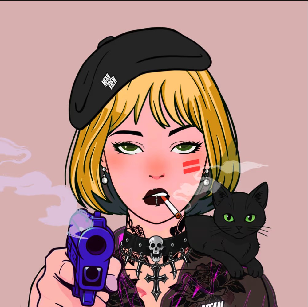 Mean Krew #061
She’s not aiming at you.
She’s reminding you who’s in control. 😈

#MeanKrewNFT