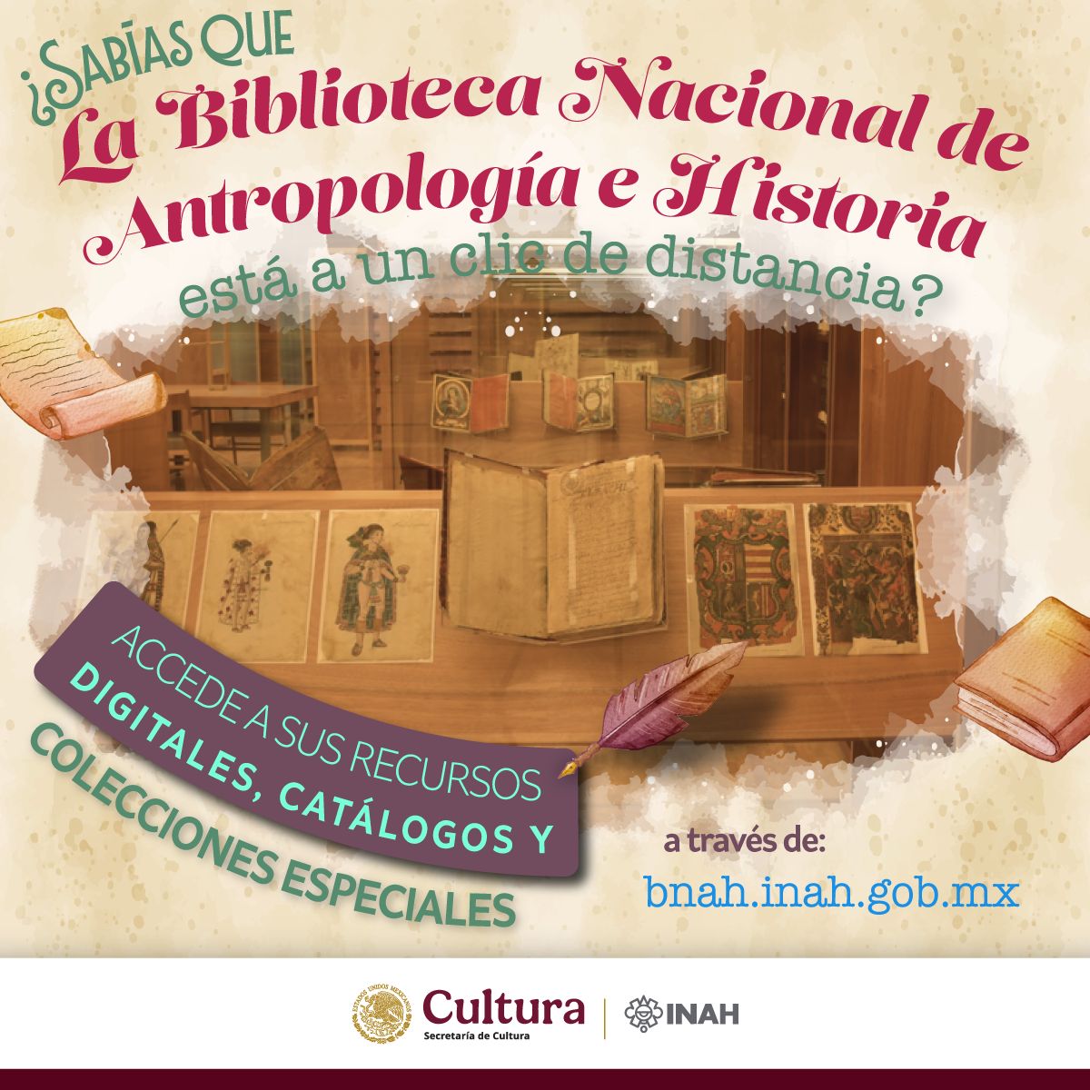 ¿#SabíasQue el acervo de la Biblioteca Nacional de Antropología e Historia <a href="/bnahmx/">Biblioteca Nacional de Antropología e Historia</a> está a un clic de distancia? 📚👈😉

Accede a sus recursos digitales, amplios catálogos y colecciones especiales a través del sitio: bnah.inah.gob.mx

¡Visítalo y descubre más! 🖱️📜✨