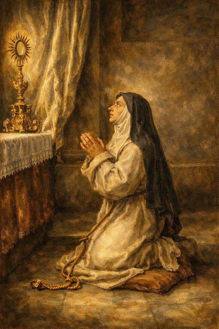 SalveRegina30's tweet image. “Ten la seguridad de que de todos los instantes de tu vida, el tiempo que pases frente al Divino Sacramento será lo que te dará más fuerza durante la vida, más consuelo en el momento de la muerte y durante la eternidad”.

-San Alfonso de Ligorio