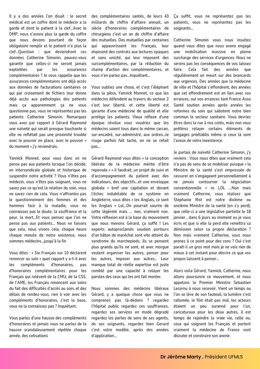 Lettre ouverte à : Yannick Monnet député de l’Allier, Gérard Raymond président de France Asso Santé, Catherine Simonin membre du bureau national de France Asso Santé.
#GreveMedecins #SansNous