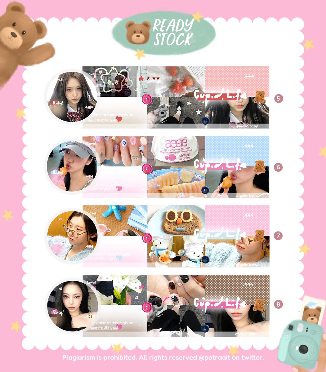 potraait's tweet image. help rt, makasih! 

halo aku ada 16 layout ready stock ciwi ciwi dari katalog cupid💘 yg bisa kalian take sekarang juga! price 10k/each yaa free retext. yg berminat bisa langsung dm aku aja mau yg mana makacii 🫶🏻

#zonauang