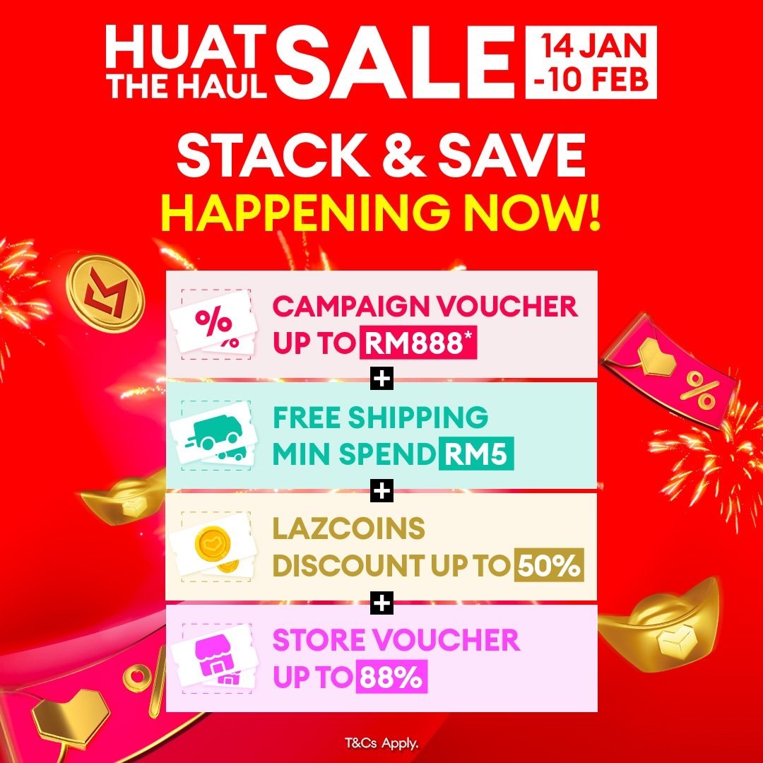 May I have your attention please‼️

📢 SALES START 14 JAN, 8PM!
🛒 Add to cart sekarang
🎟️ Claim voucher siap-siap
⏰ Checkout tepat 8PM

Click link 👇 ADD TO CART dan standby untuk CHECK OUT dengan harga paling jimat 
🛍️🛒👇
s.lazada.com.my/s.ulQ5O?cc

#shoppingapaharini #CNYSale