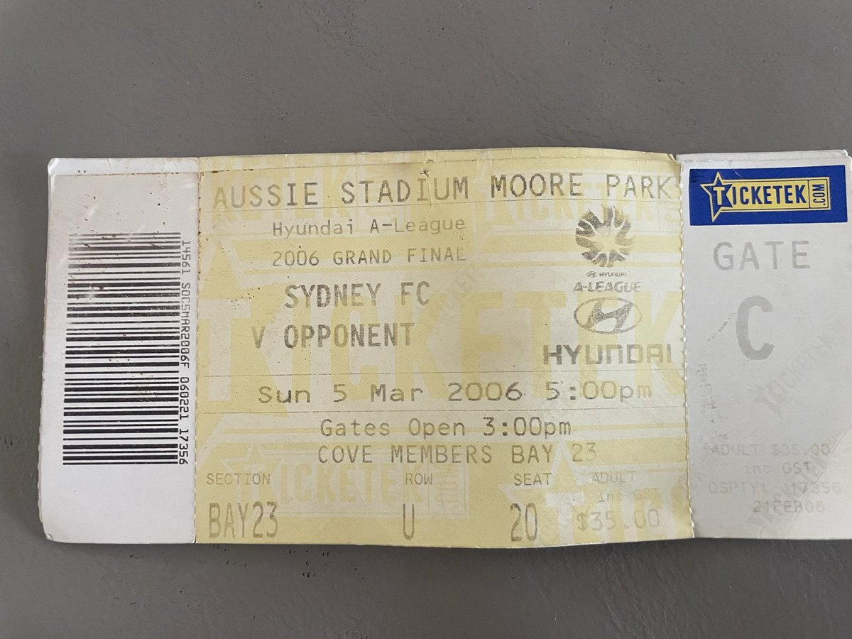 diggidy3's tweet photo. Here’s a blast from the past.  My ticket to the cove for the season 1 grand final.  Only available at the time to members.  Proud to be a foundation member of this great club. https://t.co/graYHlxktH