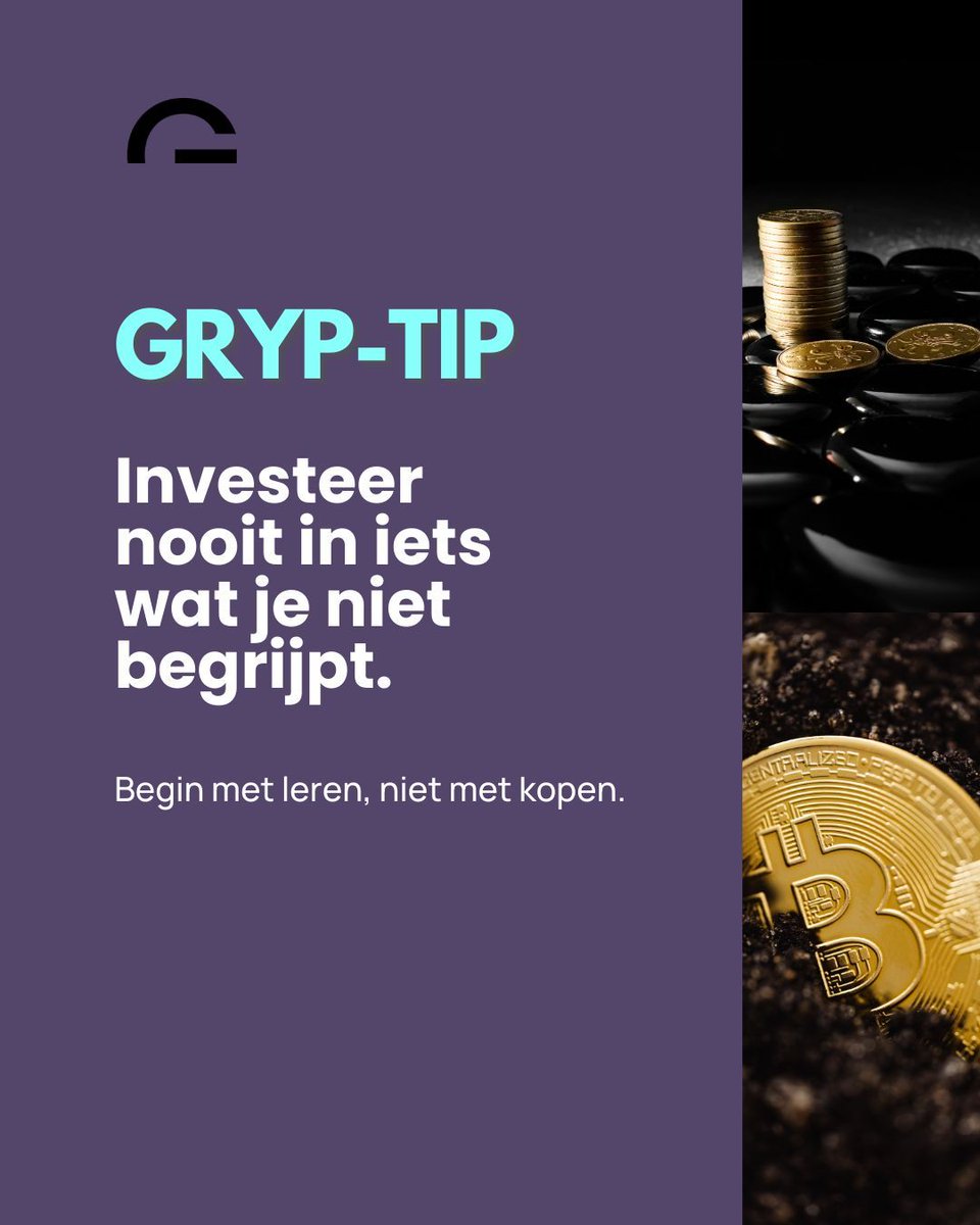 Investeren zonder kennis is gokken. Begin met leren! Ontdek de e-learning  over Bitcoin van Onno Langbroek bij GRYP. Kosteloos te volgen voor  GRYP-leden. 👉 Word lid van GRYP https://t.co/AH0x6uB7Ba