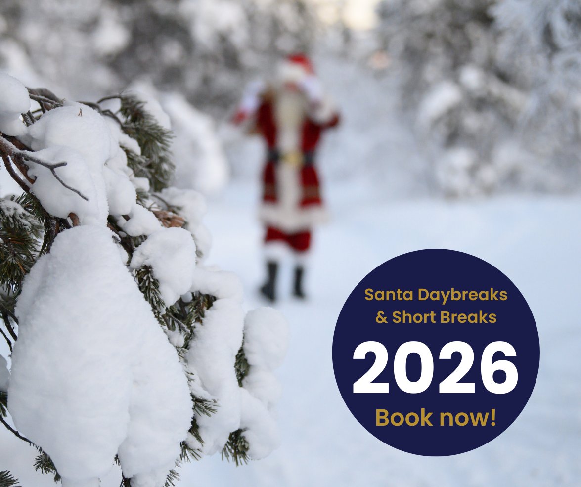 Transun's tweet image. Santa is calling your name to explore his homeland deep inside the Arctic Circle! 🎅🏻❄️ Our 2026 festive daybreaks and short breaks are on sale now, departing from airports across the UK. With limited availability and high demand, be sure to book soon! 👉 transun.co.uk/collection/san…