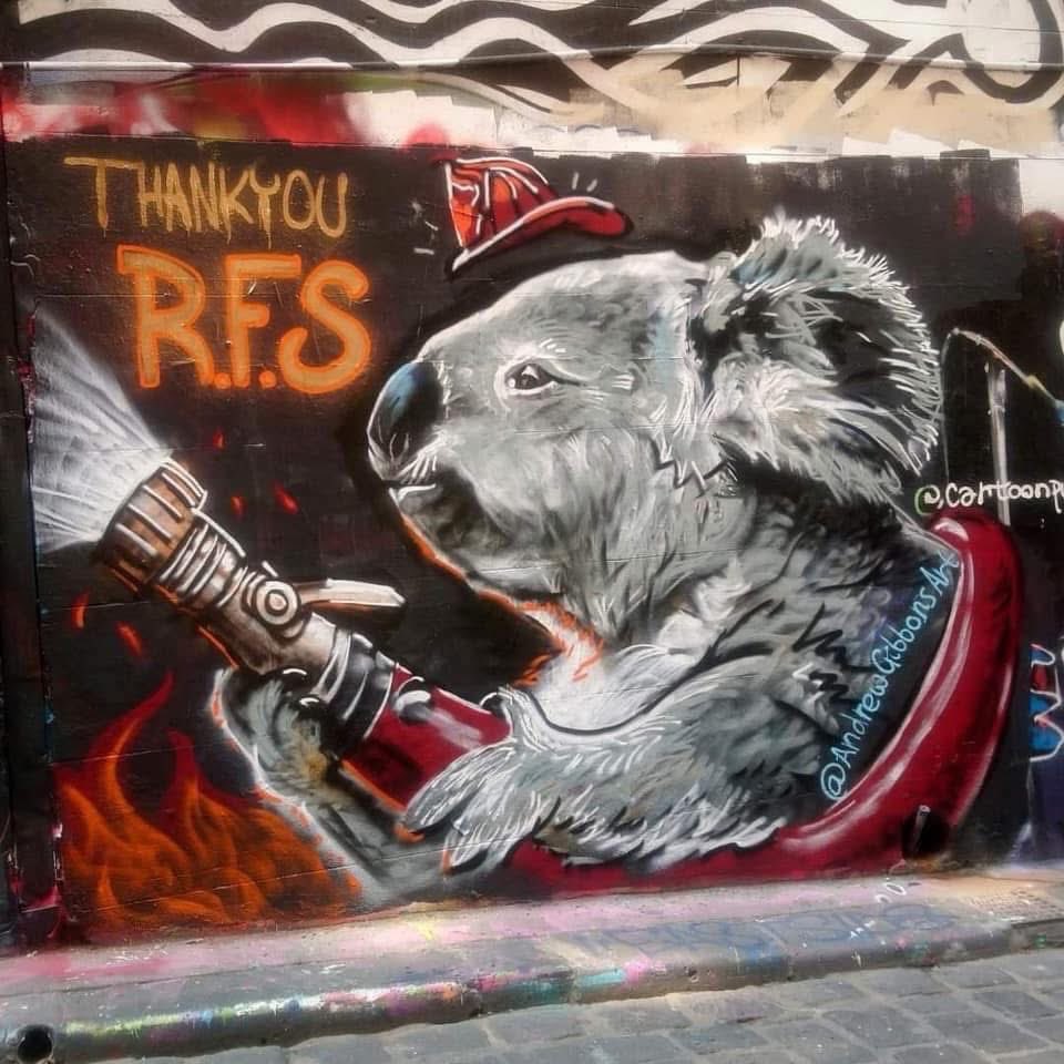 IncrediblyBozza's tweet photo. This is an amazing piece of art 😍🎨 #BushfiresVic #vicfires https://t.co/DQksOXHKxi