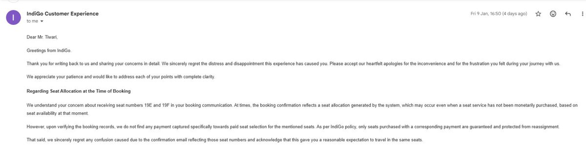 car_lover22's tweet photo. @IndiGo6E It’s a total scam by indigo. I have purchased the seat for a flight while booking and I also got the mail at the time of flight they have allotted me different seat, and now they are lying that I didn’t paid for a seat. Be aware it’s a total scam https://t.co/EAbakCuNqy