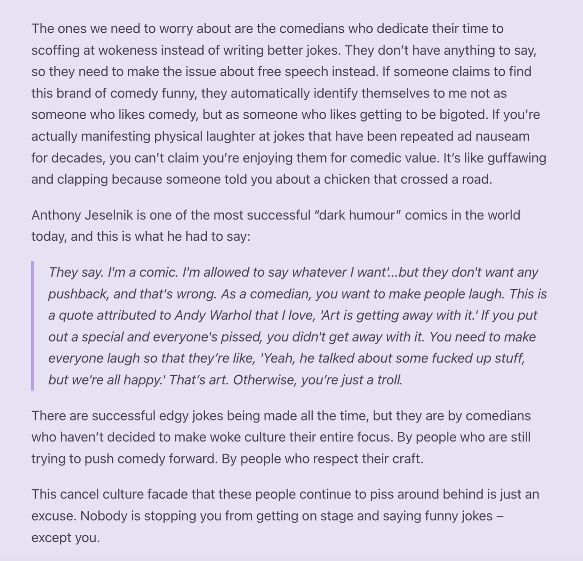 Brocklesnitch's tweet image. excerpts of something ive written before about the gervais type (lazy, dont respect comedy)