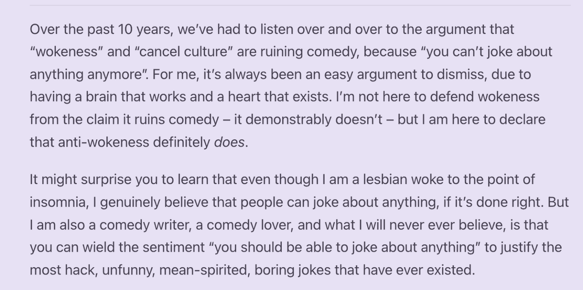 Brocklesnitch's tweet image. excerpts of something ive written before about the gervais type (lazy, dont respect comedy)