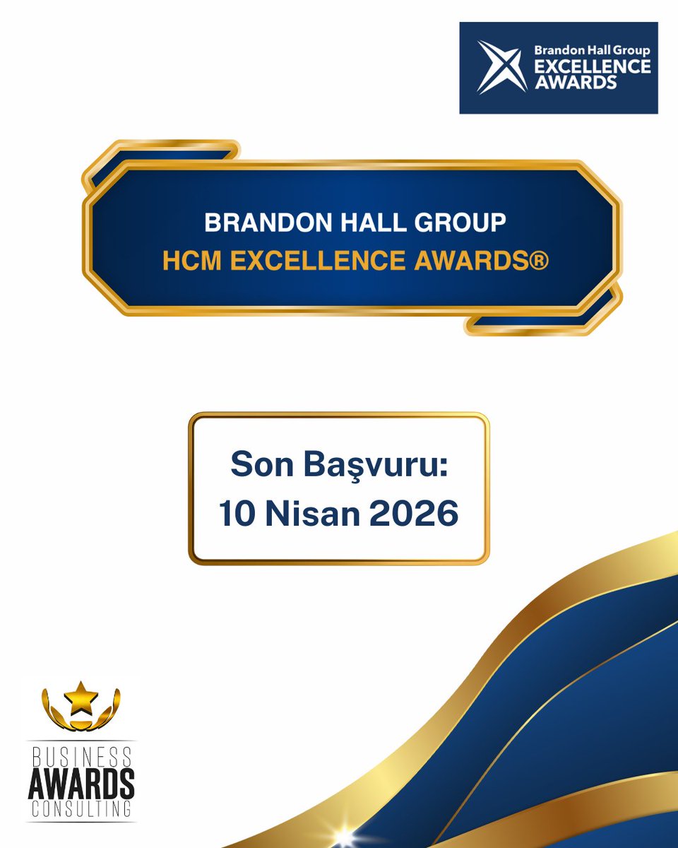 2026 Brandon Hall Group HCM Excellence Awards başvuruları açıldı
İnsan ve organizasyon yönetiminde ölçülebilir etki yaratan fark oluşturan projeler için küresel ölçekte en prestijli sahnelerden biri yeniden kapılarını açıyor

Son Başvuru: 10 Nisan 2026
Açıklanma: 13 Ağustos 2026