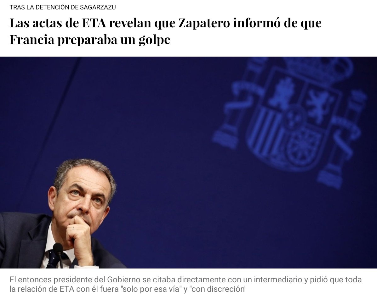 Robustiano21's tweet image. Zapatero se relacionaba con ETA
Zapatero sabía lo que hacía ETA
Zapatero avisaba de posibles golpes a ETA

Zapatero debe responder que es lo que conocía del 11-M.