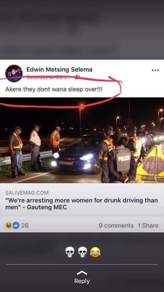 Ladies, sleep over to avoid getting arrested 😂