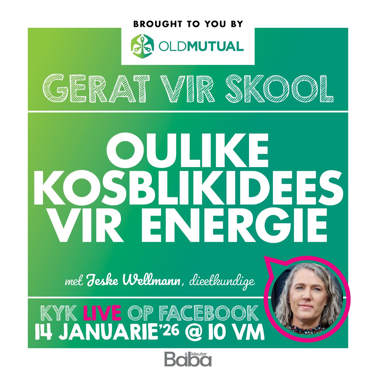Gerat vir skool? Sluit by ons aan vir 'n praatjie oor kosblikke, op ons Facebookblad. Gee jou kind 'n voorsprong. Bereken die toekomstige koste van onderwys &amp; die maandelikse besparings wat nodig is met <a href="/OldMutualSA/">Old Mutual SA</a> se aanlyn-rekenaars. Gaan na oldmutualeducationtools.co.za om te begin