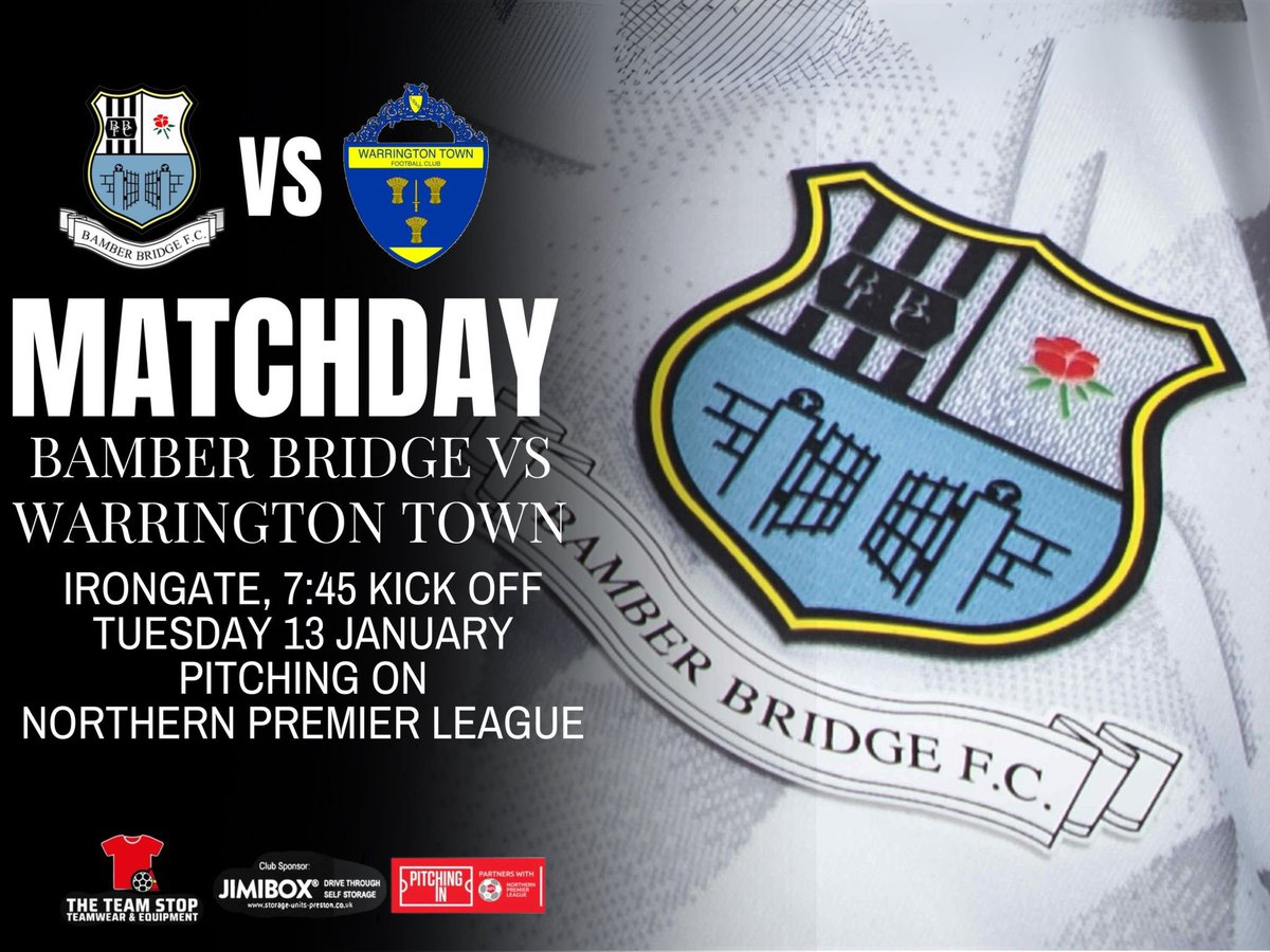 BamberBridgeFC's tweet image. ⚽️MATCHDAY⚽️

🆚 @theyellows 
⏰ 7.45pm
🎟️ £12/£8/£2 (cash or card)
🍻 Clubhouse open from 6pm

#upthebrig