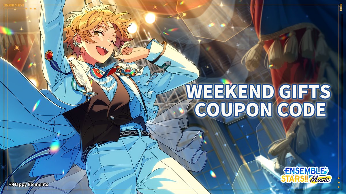 ⭐️Weekend Gifts Time⭐️

🎉Coupon Code: BJU8UD7EBNAW8MSJ

🎁Items:
Whistle (time-limited) ×2
EXP Tickets (M) ×5
Gems (S) in 3 colors ×5

⏰Please use before 01/24 11:00 AM (GMT-5).

🔎How to use: MENU - DATA ROOM - Coupon Code

*Coupon Code can only be used once for each account.