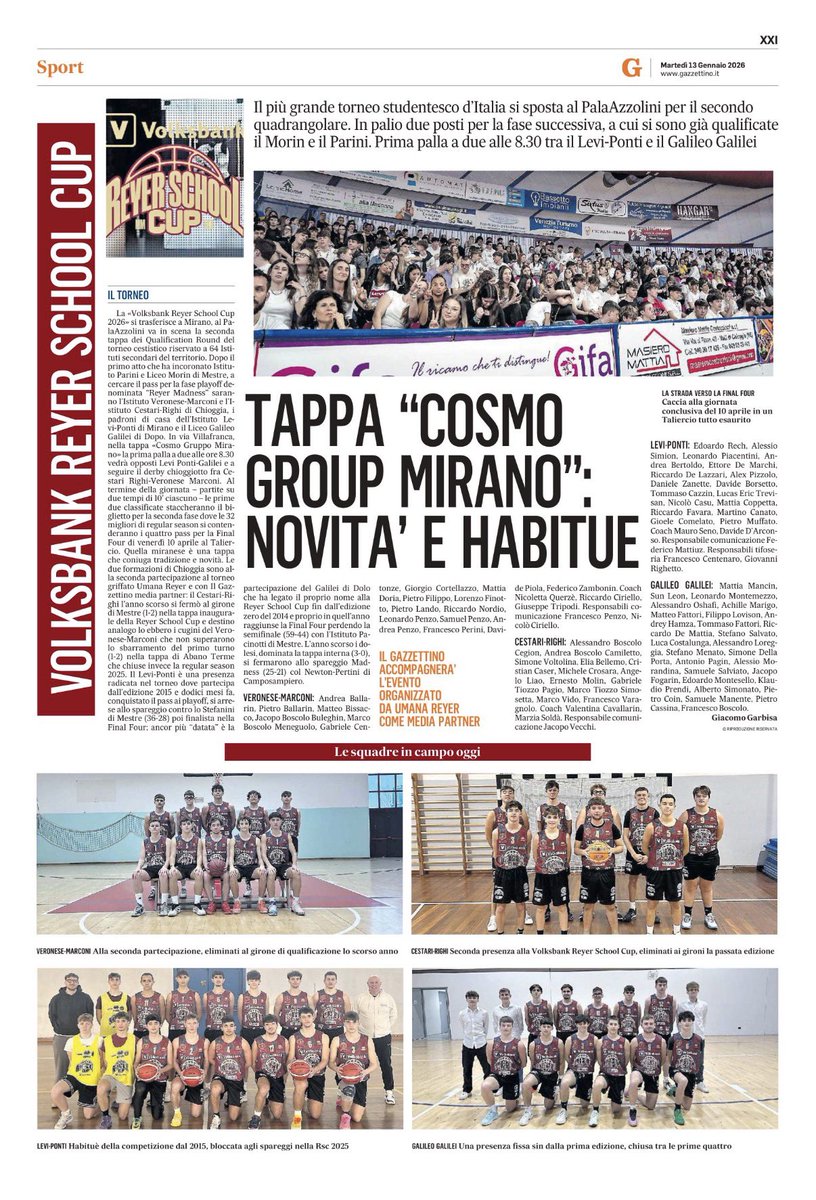 L’articolo del #Gazzettino sulla Tappa numero 2