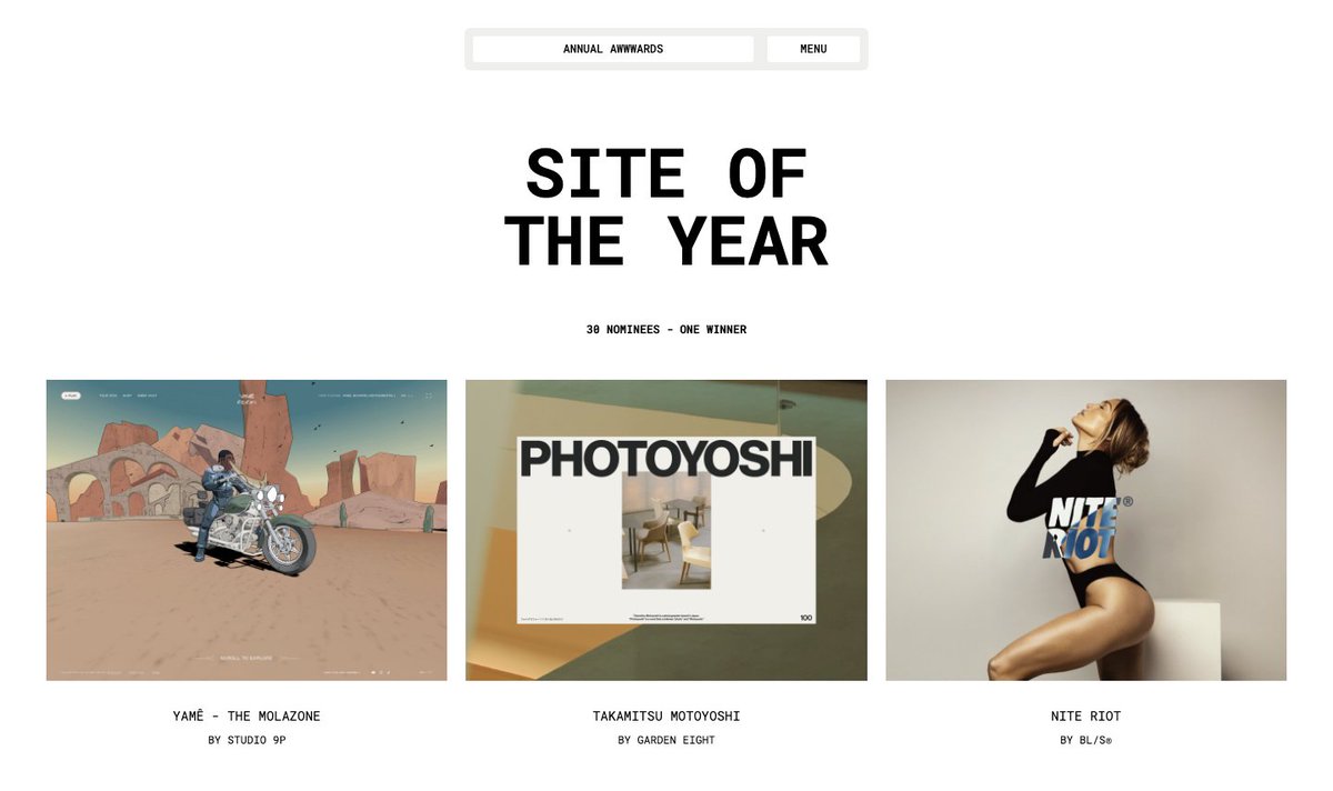 Awwwardsにて、制作させていただいた Motoyoshi Takamitsu さんのポートフォリオサイトが、Site of the Year にノミネートされました🙌

The portfolio website I created for Motoyoshi Takamitsu has been nominated for Site of the Year at Awwwards!

Thanks🙌
awwwards.com/annual-awards/…