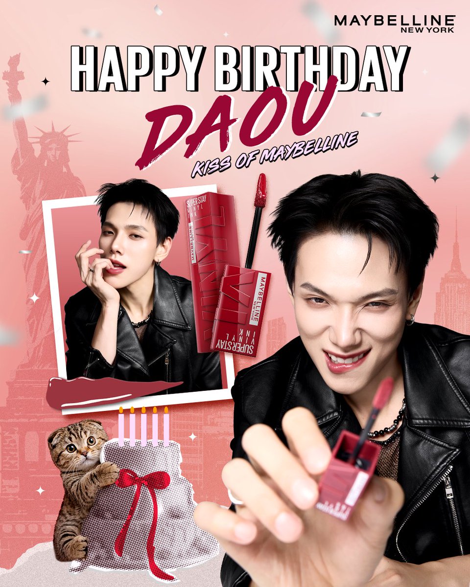 สุขสันต์วันเกิดต้าห์อู๋!! <a href="/oueiija/">ไดโนเสาร์ย้าก🦖</a>  
คนที่รอยยิ้มทำใจละลายได้ทุกวัน💖 ขอให้เป็นอีกปีที่ปังทุกผลงาน และน่าคิสสสแบบนี้ตลอดไป สมมง KISS OF MAYBELLINE 😘  

ใครอยากมีริมฝีปากน่าจุ๊บแบบนี้💋 ต้องลิปเมย์เบลลีนเท่านั้น! 

DAOU 28th BD
#ต้าห์อู๋หนุ่มตี๋ยี่สิบแปดปีแล้วคับ

#DAOU #oueiija