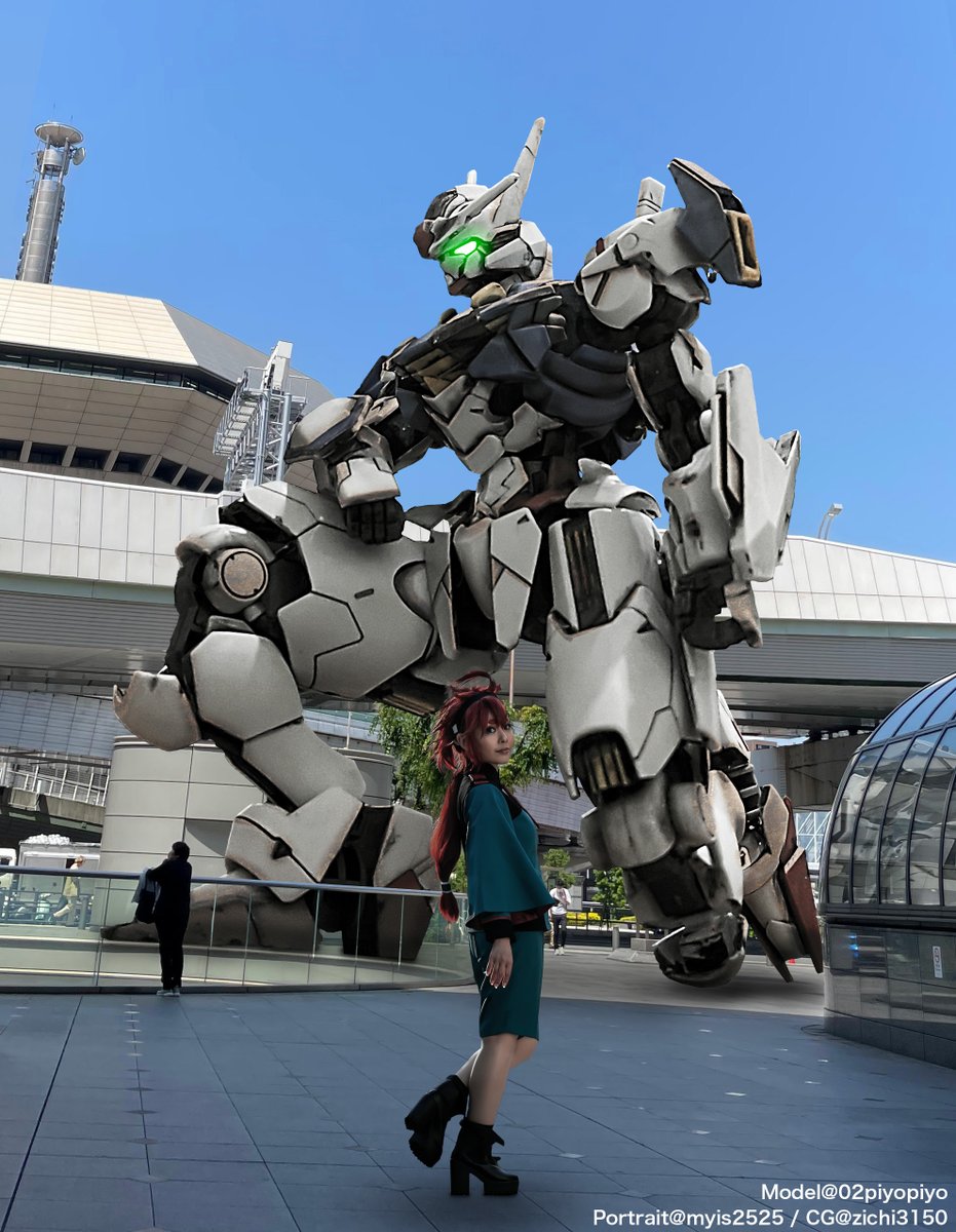 エアエリアル×スレッタ｜大阪・なんばHatch（湊町リバープレイス）
エアリアルはHG1/144、水星シリーズのガンプラはデフォルトで片膝立ちやウンコ座りが出来る優れモノです