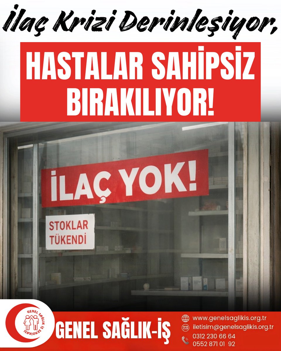 İLAÇ KRİZİ DERİNLEŞİYOR, HASTALAR SAHİPSİZ BIRAKILIYOR!

Türkiye’de sağlık hizmetlerine erişim her geçen gün daha da zorlaşırken, yurttaşlar bu kez de ilaç krizinin ortasında bırakılmıştır. Aylarca randevu bekleyen, tetkik ve görüntüleme için gün sayan hastalar, tedavilerinin en