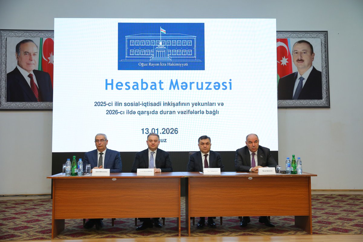 OguzRIH's tweet photo. Oğuzda 2025-ci ilin sosial-iqtisadi inkişafın yekunları hesabat yığıncağı keçirilib
Ətraflı: https://t.co/d1bt4zidwG
#oguzrayonicrahakimyyeti
#oguzda
#hesabat https://t.co/E2NJVIIfIc