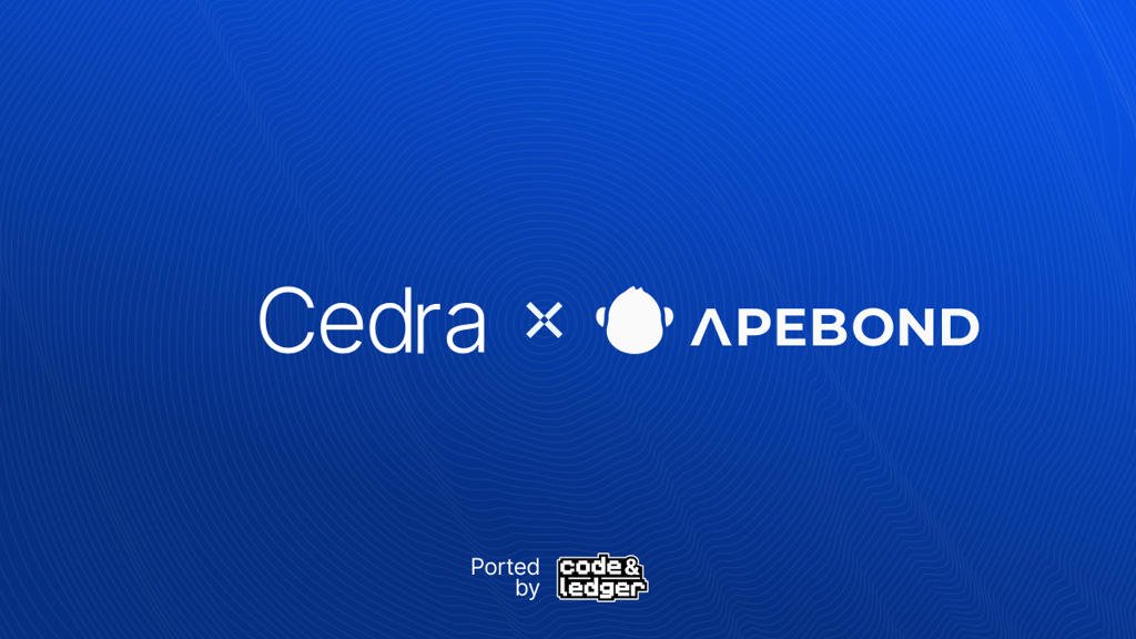cedranetwork's tweet image. Cedra x @ApeBond 

Cedra has partnered with ApeBond, a multi-chain bonding protocol committed to building a sustainable DeFi future for projects and communities.

As part of this collaboration, the Move port was handled by @codeandledger, ensuring a robust and seamless…