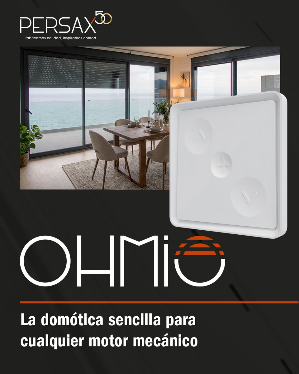 Persax's tweet image. Todo bajo control, desde cualquier lugar.
Llega OHMIO, la solución domótica de PERSAX para persianas y estores con motor mecánico.
Sin cambiar el motor. Sin obras. Control desde el móvil.
🔎persax.es
#OHMIO #DomóticaSencilla #ControlSolar