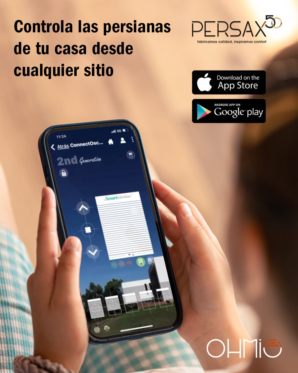 Persax's tweet image. Todo bajo control, desde cualquier lugar.
Llega OHMIO, la solución domótica de PERSAX para persianas y estores con motor mecánico.
Sin cambiar el motor. Sin obras. Control desde el móvil.
🔎persax.es
#OHMIO #DomóticaSencilla #ControlSolar