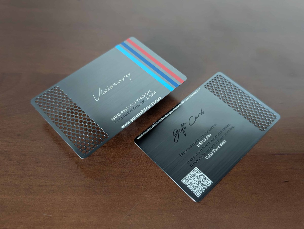 PureMetalCards's tweet photo. Transform gifting into an unforgettable experience with premium metal gift cards featuring QR codes. Sleek, durable, and interactive, these cards connect customers directly to exclusive offers, loyalty programs, or personalized messages. More than a gift, they’re a powerful branding tool that blends luxury with technology—perfect for businesses that want to impress and engage.