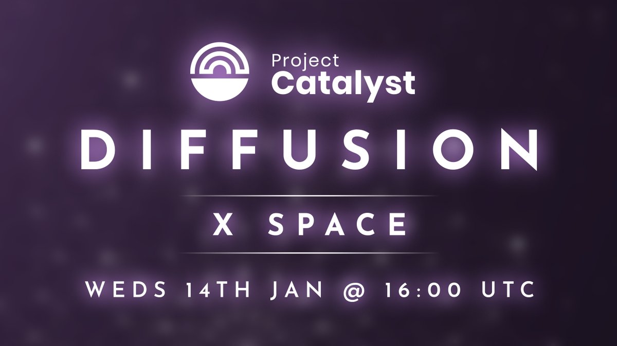 Come join us for our first Project Catalyst Fund 15 Pitch Space!!

Voting opens Jan. 13th, so it's time to shine a spotlight on the community members who submitted proposals for this round!

Join us Wednesday Jan. 14th at 16h UTC for our Pitch Space!
Space link below 👇