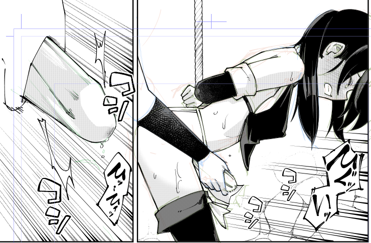 ふんどしの前垂れ部分でしごかれるふたなりっ子。
…ローションガーゼみたいに擦られるverも描けばよかったな… 