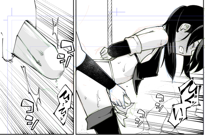 ふんどしの前垂れ部分でしごかれるふたなりっ子。 …ローションガーゼみたいに擦られるverも描けばよかったな…