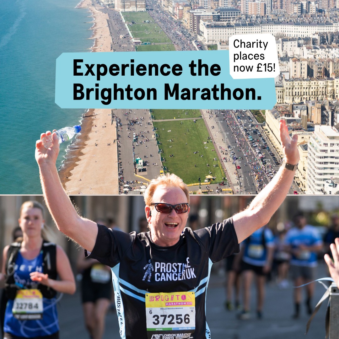 ProstateUK's tweet image. Run the #BrightonMarathon for £15 🚨

👀 Our charity places for the @BrightonMarathn are now half price!

Run through the heart of the iconic south coast city while supporting men with #ProstateCancer.

➡️ Sign up today: bit.ly/3N9LNBZ