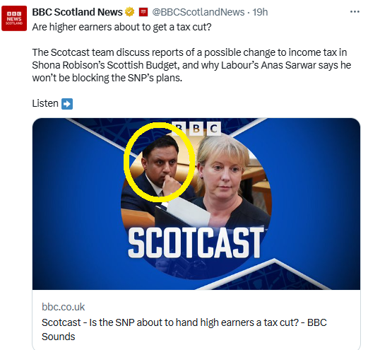This is the equivalent of making the UK Govt budget all about Ed Davey instead of the main opposition. It's clear that BBC Scotland is still heavily invested in Sarwar. It just can't bring itself to accept he's now mostly irrelevant.